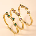 Personalized Love Design Colorful Crystals Inlaid Titanium Steel Bracelet Plated - Norellé