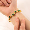 Personalized Love Design Colorful Crystals Inlaid Titanium Steel Bracelet Plated - Norellé