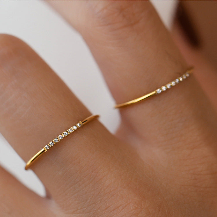 8 Fine Diamonds Ins Simple Temperament Basic Fine Ring Female Accessories - Norellé