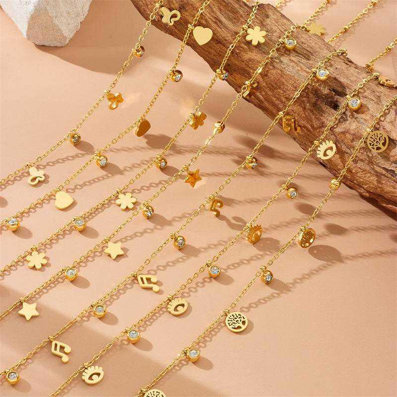 Simple Gold-plated Butterfly Wafer Accessory Pendant Chain - Norellé