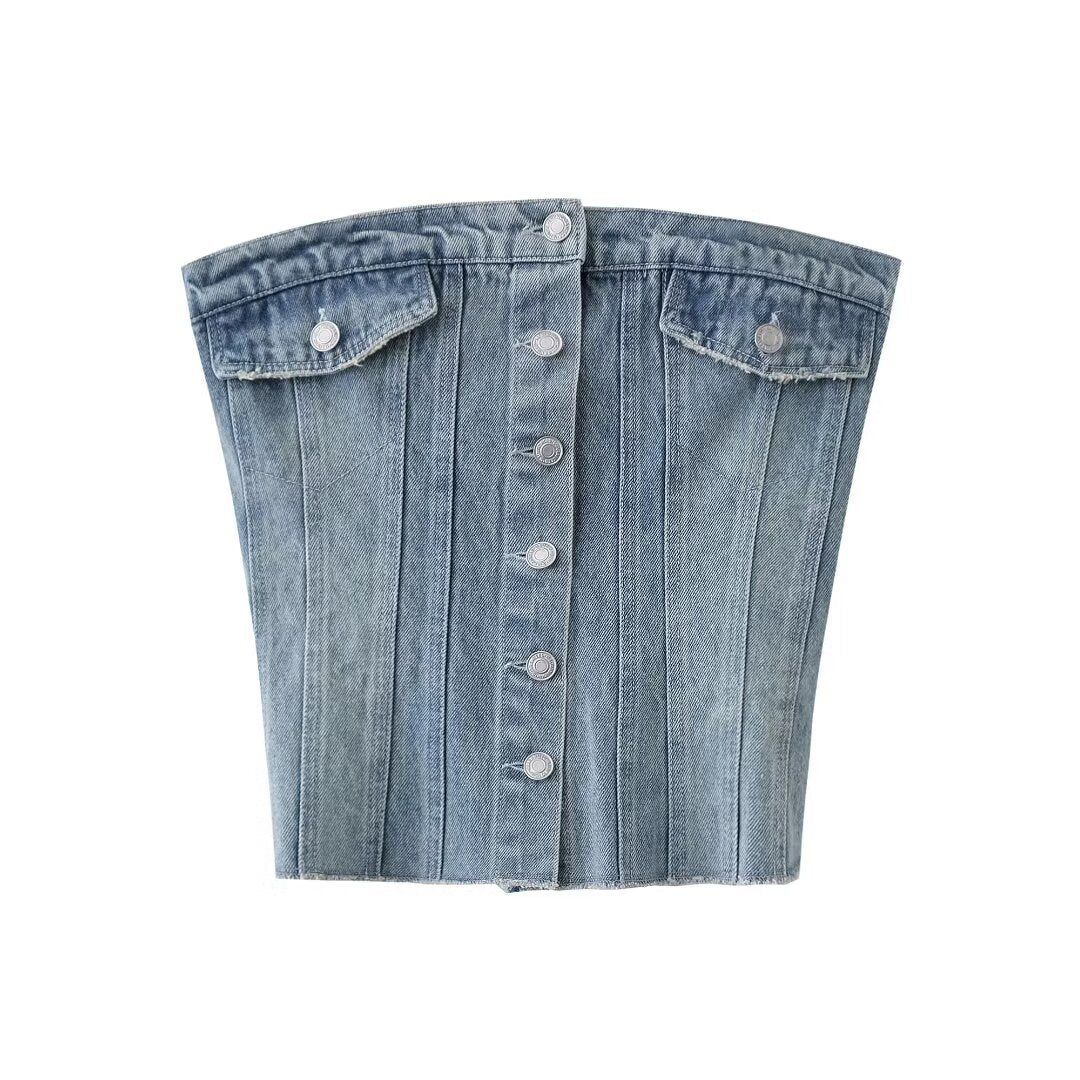 Women's  Denim Short Top - Norellé
