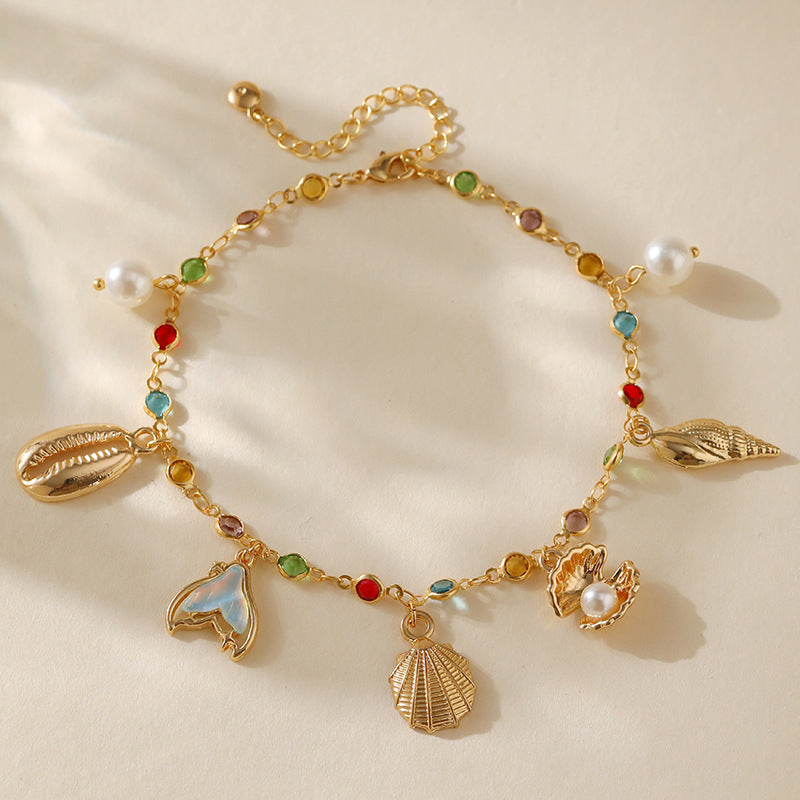 Bohemian Anklet Copper Plating 18K Real Gold Chain - Norellé
