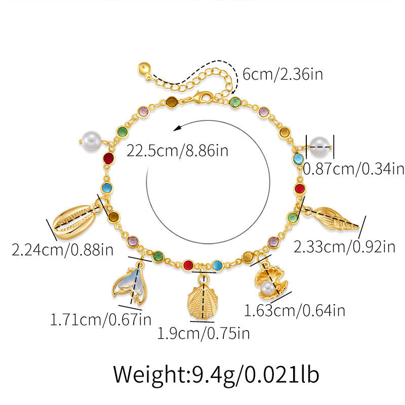 Bohemian Anklet Copper Plating 18K Real Gold Chain - Norellé