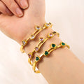 Personalized Love Design Colorful Crystals Inlaid Titanium Steel Bracelet Plated - Norellé