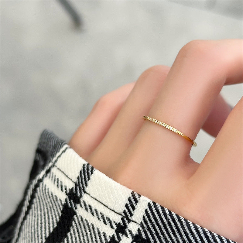 8 Fine Diamonds Ins Simple Temperament Basic Fine Ring Female Accessories - Norellé