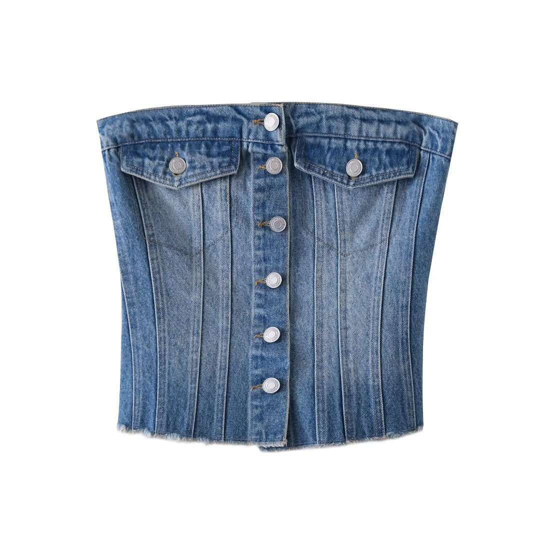 Women's  Denim Short Top - Norellé