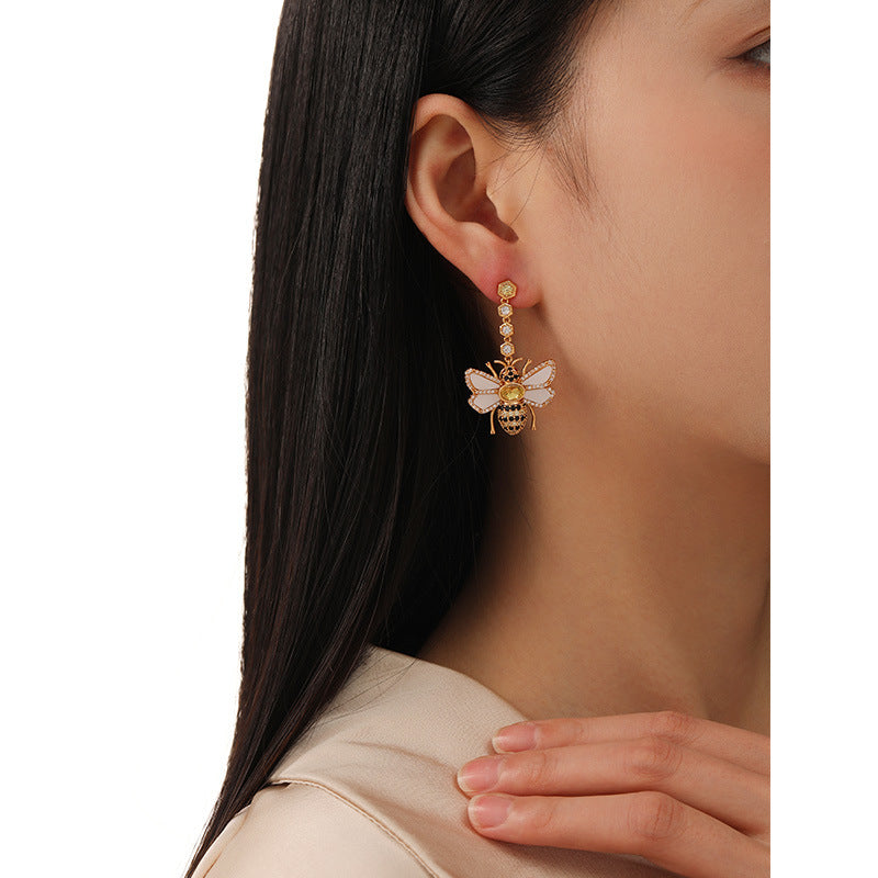 Women's Zircon Vintage Bee Earrings - Norellé