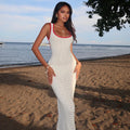 Backless Lace Up Sleeveless Versatile Knitted Dress - Norellé
