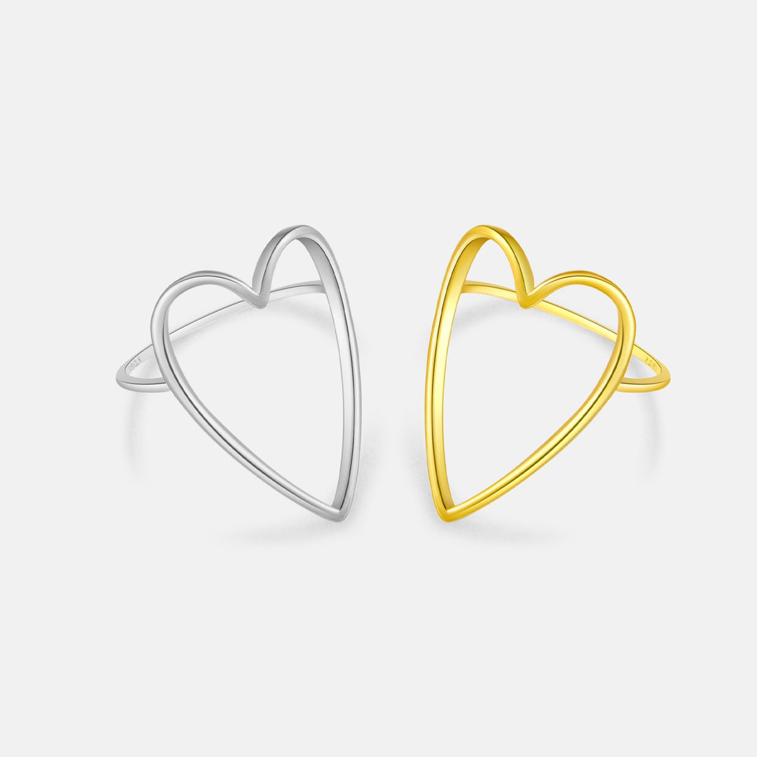 925 Sterling Silver Korean Ins High Sense Love Heart-shaped Ring Women - Norellé