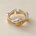 925 Sterling Silver Simple Temperament Wild Natural Curve Ring - Norellé