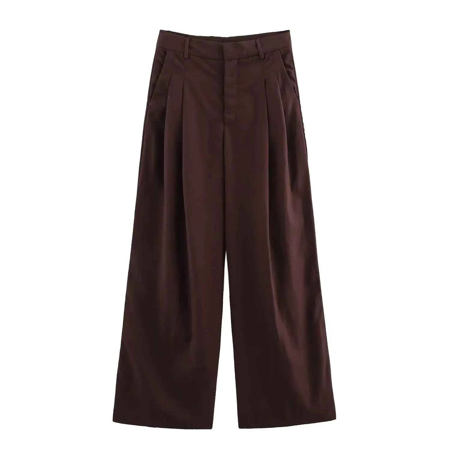 Women's Pants Set with Back Opening Design Tank Top Loose Fold Pants
