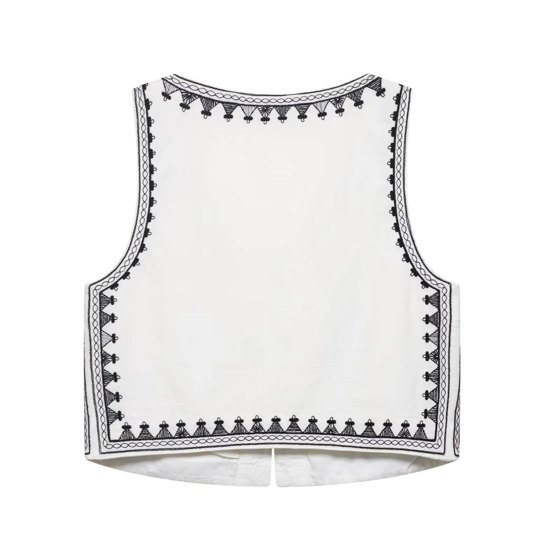Women's Casual Embroidered V-neck Vest With Wide-leg Shorts