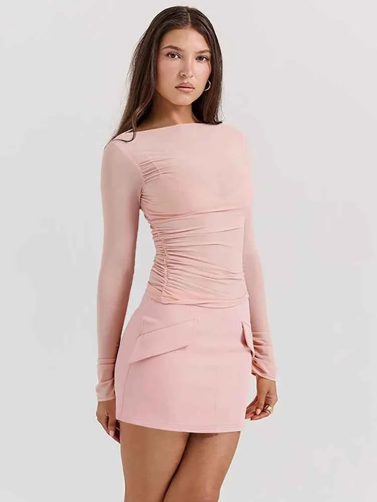 Patchwork Round Neck 3 piece Sets Women