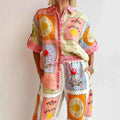 Linen Shirt Shorts Set