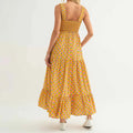 Women Bohemian Floral Print Sundress Backless