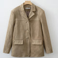 Women Fashion Suede Basic Jacket Basic - Norellé