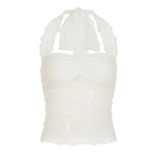 Lace Patchwork Camisoles Backless Transparent - Norellé