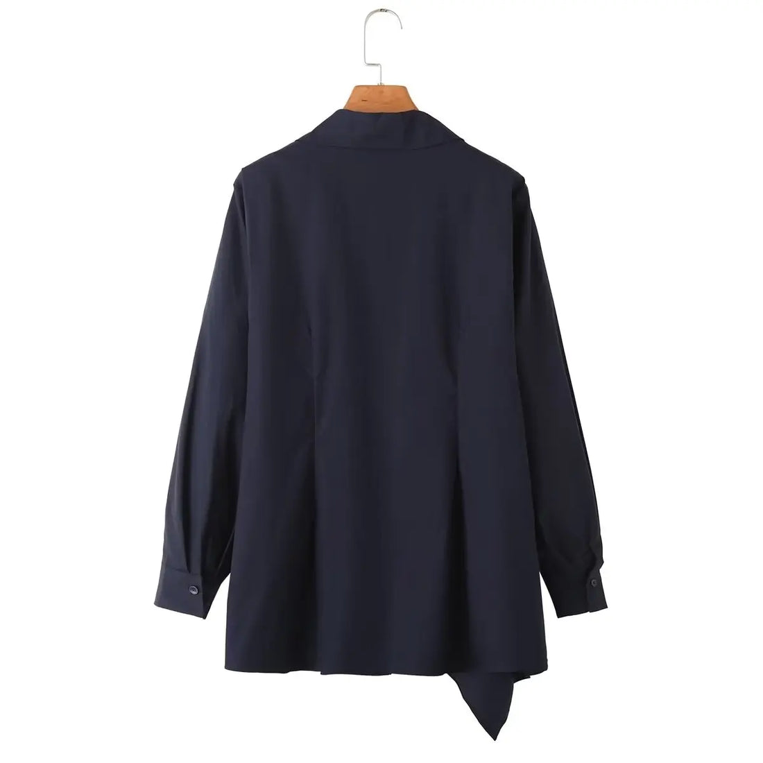 Women's Double breasted Long Sleeved Poplin Shirt Wide Leg Pants Set
