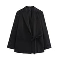 Slim Suit Jacket Asymmetrical Design Lace-up - Norellé