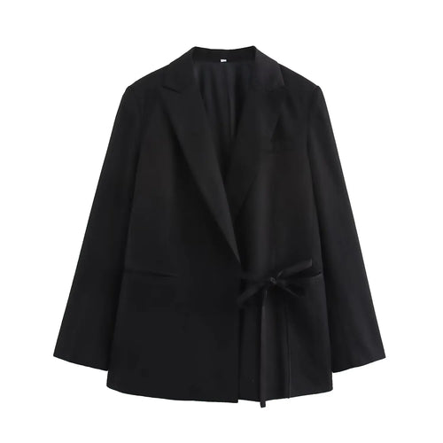 Slim Suit Jacket Asymmetrical Design Lace-up - Norellé