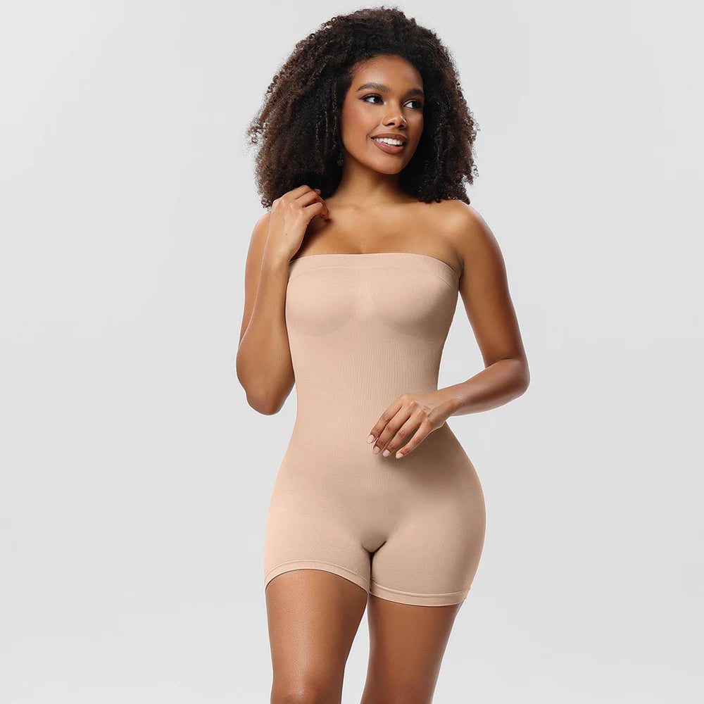 Strapless Shortie Bodysuit for Women Tummy Control Shapewear