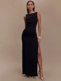 Backless Ruched Maxi Tank Dress Women - Norellé