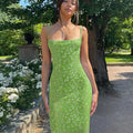 Long Floral Suspender Dress Backless Dress - Norellé