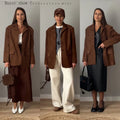 Women Fashion Suede Basic Jacket Basic - Norellé