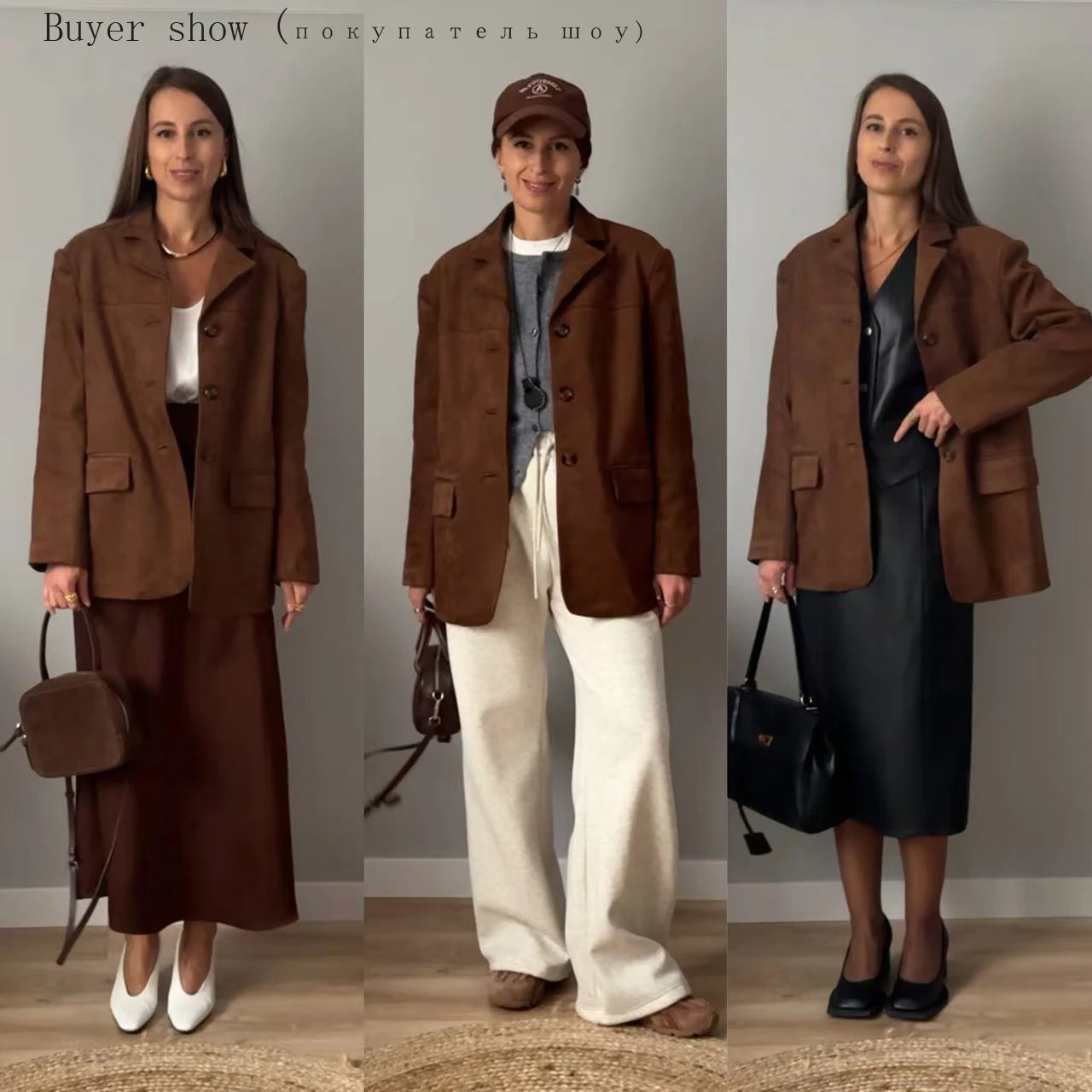 Women Fashion Suede Basic Jacket Basic - Norellé