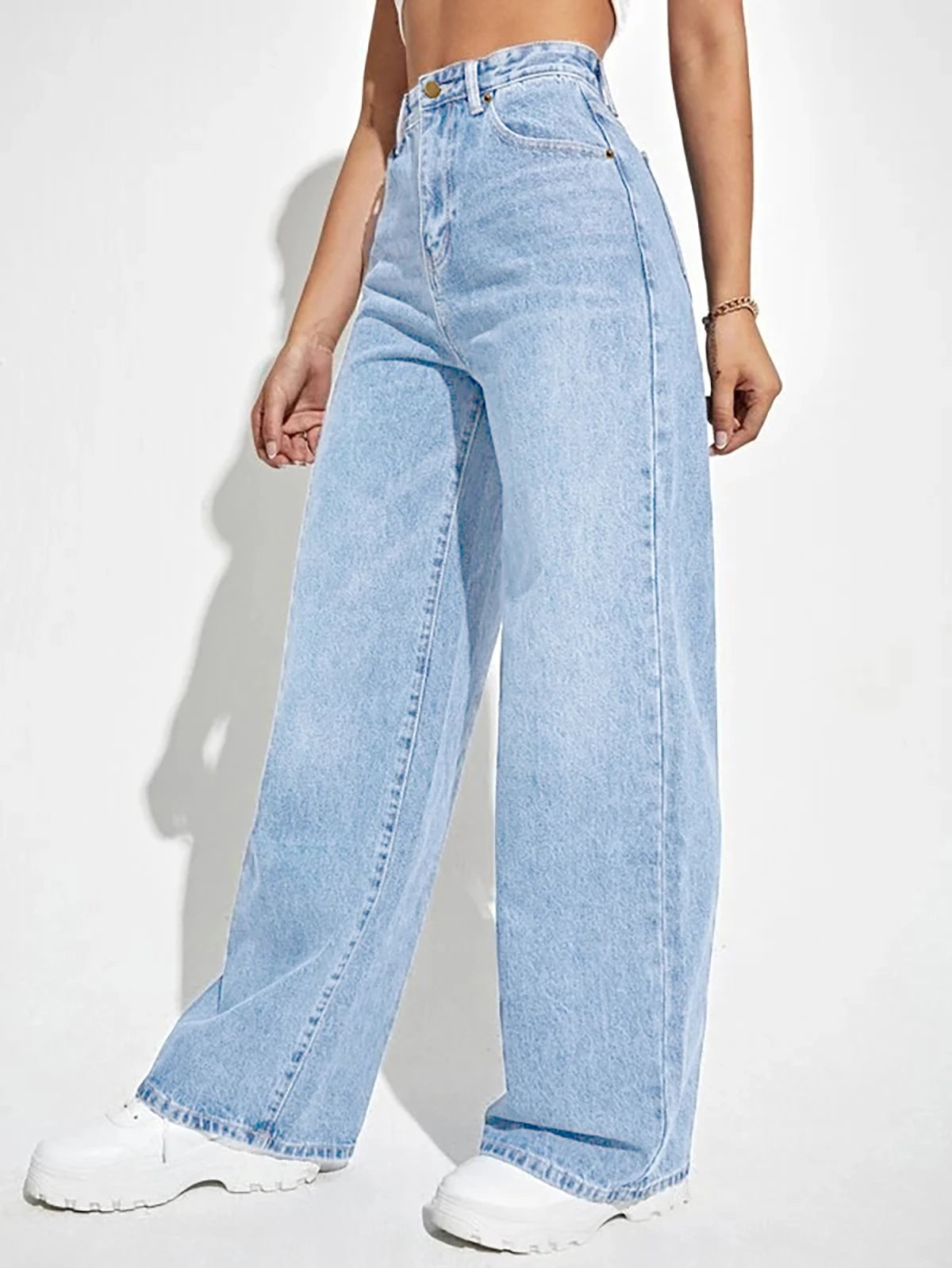 Loose Denim Wide Leg Jeans - Norellé