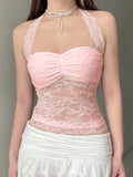 Lace Patchwork Camisoles Backless Transparent - Norellé