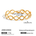 Stainless Steel White Rhinestone Paper Clip Hollow Bracelet