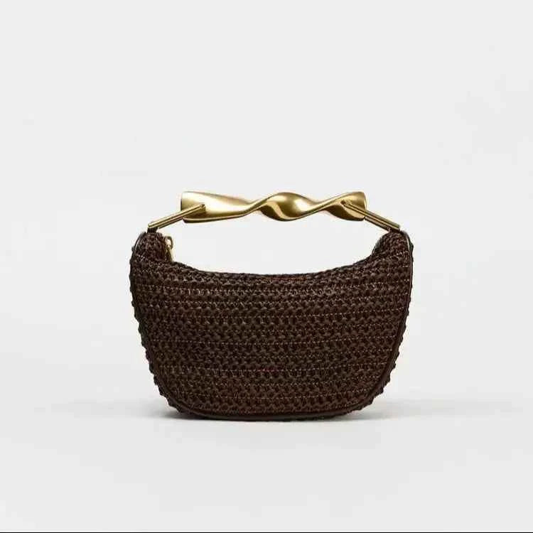 Half-Moon Beach Straw Shoulder Bags Women's
