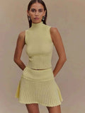 Knitted Turtleneck 2 Piece Sets Women