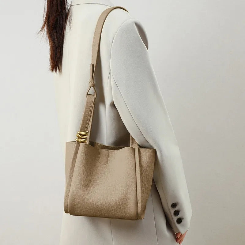 Women's Crossbody Bucket Bag Leather