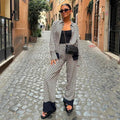 Women's Casual Lapel Long Sleeved Flower Printed Shirt and Pants Set
