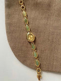 Women's Watch Natural Premium Jade Gold Silver Bracelet Quartz