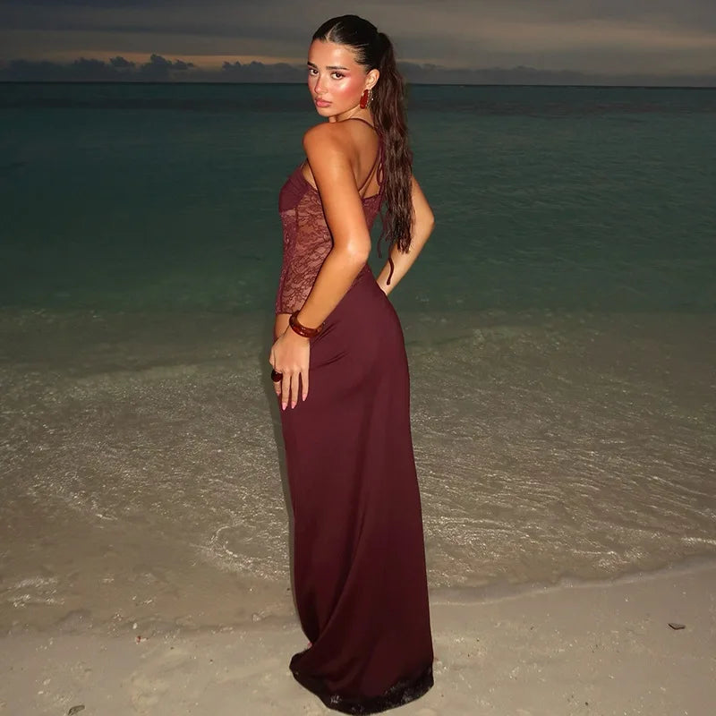 Elegant Lace Cut Out Maxi Dresses for Women - Norellé