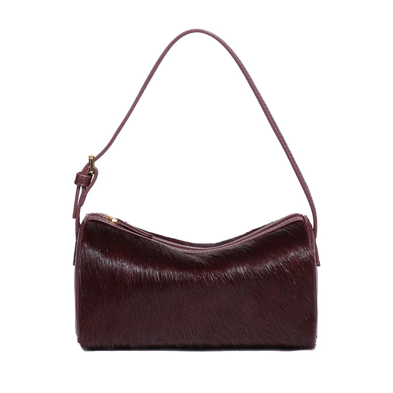 Genuine Leather Horsehair Underarm Bags For Women