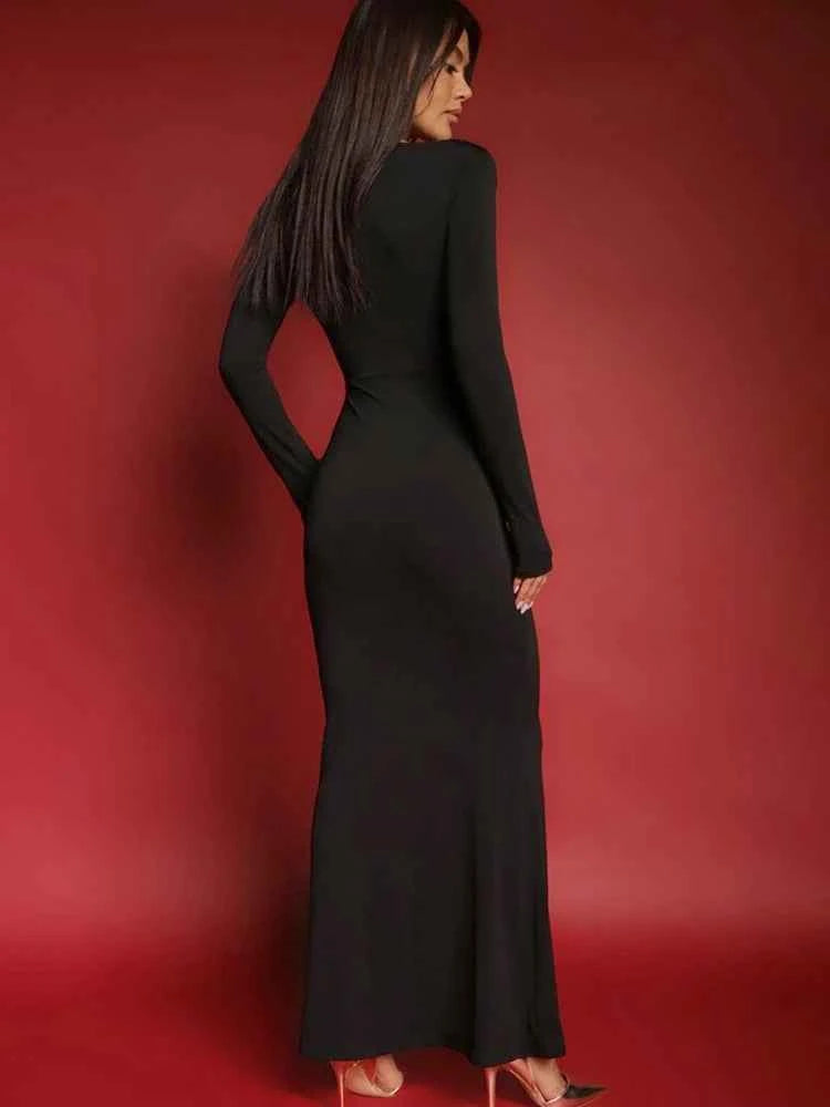 Deep V-neck Butterfly Maxi Dress For Women