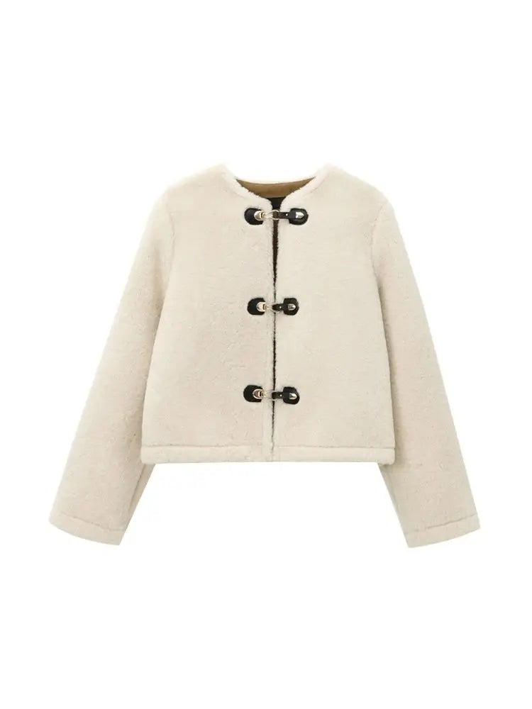 Thick Warm Faux Fur Jacket for Women, Long Sleeve Coat - Norellé