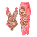 2PC Ruffe Bikini Set Women Swimwear Push Up Swimsuit Bottom Print Brazilian Biquini Bathing Suit - Norellé