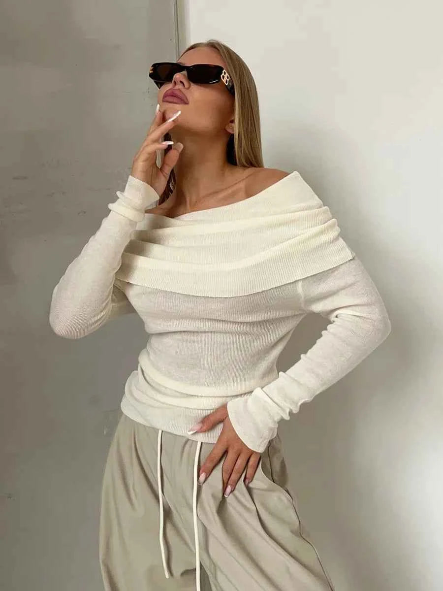 Women Knitted Wool T-shirt