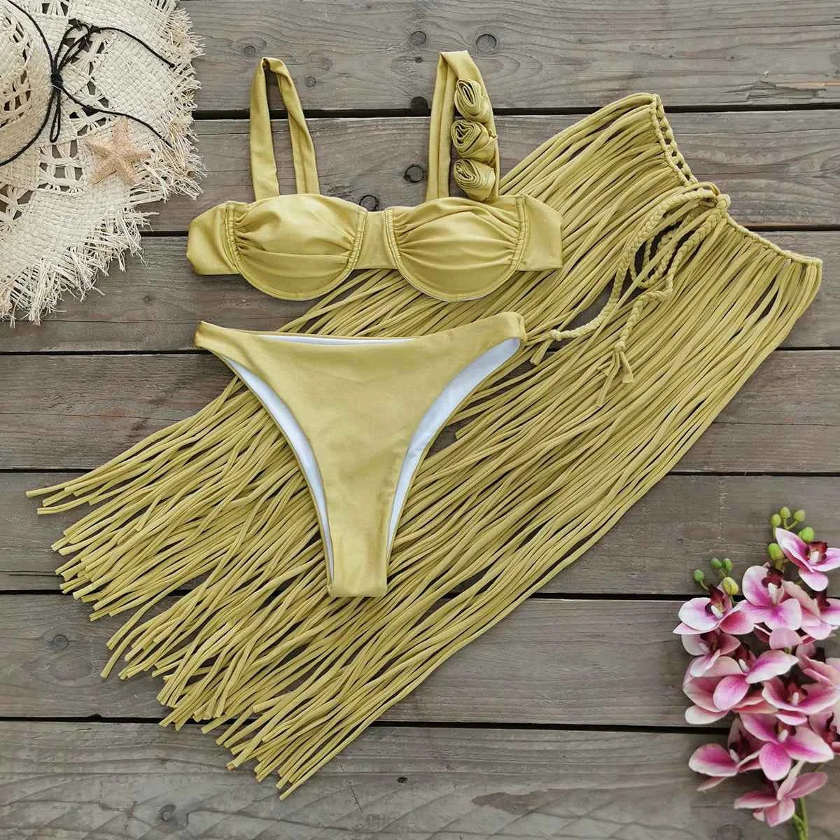Bikini Set Women Swimwear Push Up Swimsuit Bottom Print Brazilian Biquini Bathing Suit