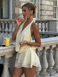 Draped Backless Halter Mini Dress Women's - Norellé
