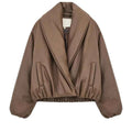 Women's Solid Leather Cotton Jacket