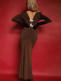 Deep V-neck Butterfly Maxi Dress For Women