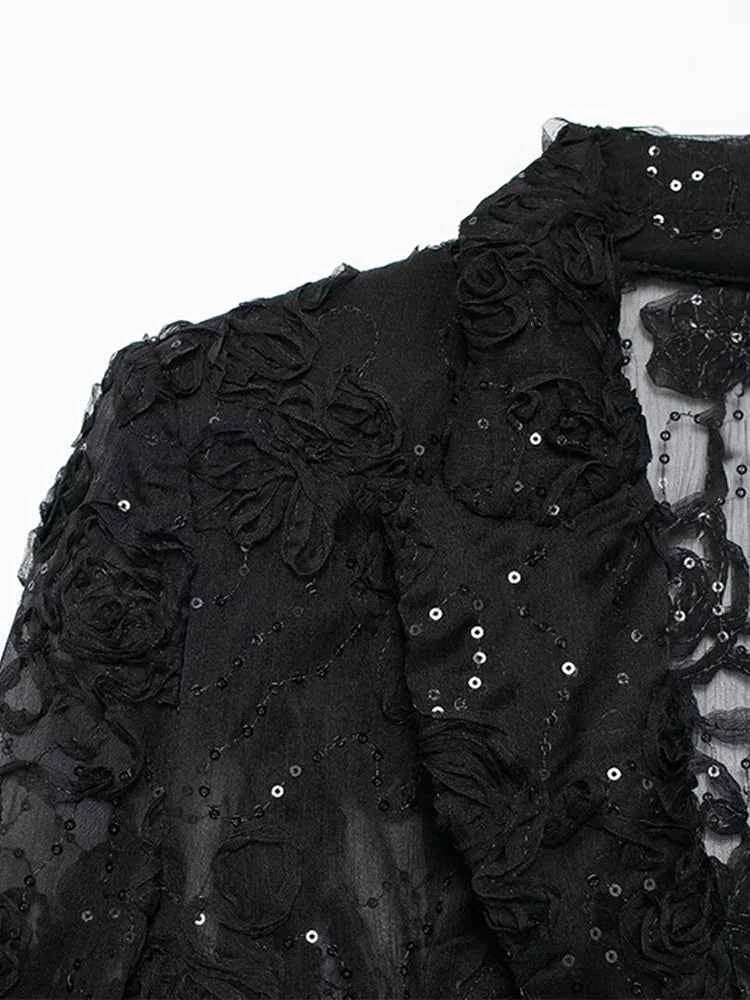 Solid Lace Loose Women Jacket