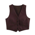 Women's Pants Set with Back Opening Design Tank Top Loose Fold Pants