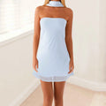 Women Mini Dress Strapless Backless